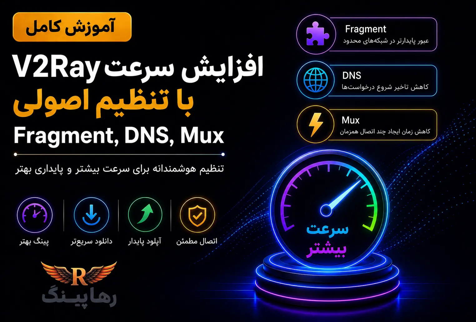 افزایش سرعت V2Ray با تنظیم اصولی Fragment، دی ان اس و Mux